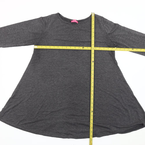 Body Wear Women's Grey Long Sleeve Jersey Cotton T-Shirt XL