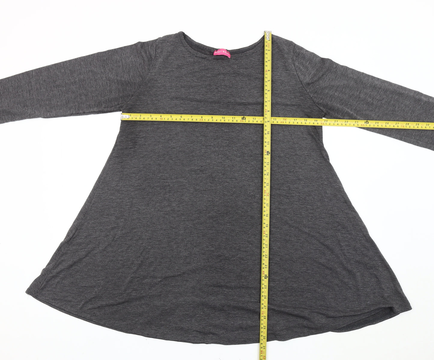 Body Wear Women's Grey Long Sleeve Jersey Cotton T-Shirt XL
