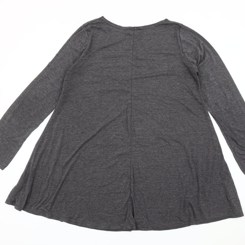 Body Wear Women's Grey Long Sleeve Jersey Cotton T-Shirt XL