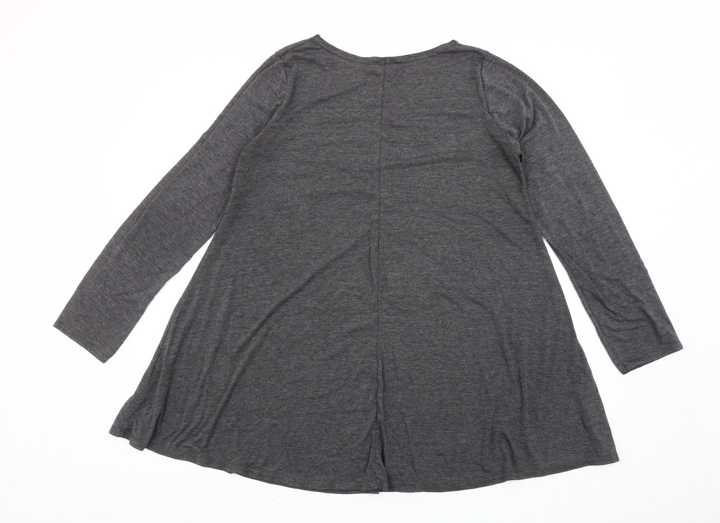 Body Wear Women's Grey Long Sleeve Jersey Cotton T-Shirt XL