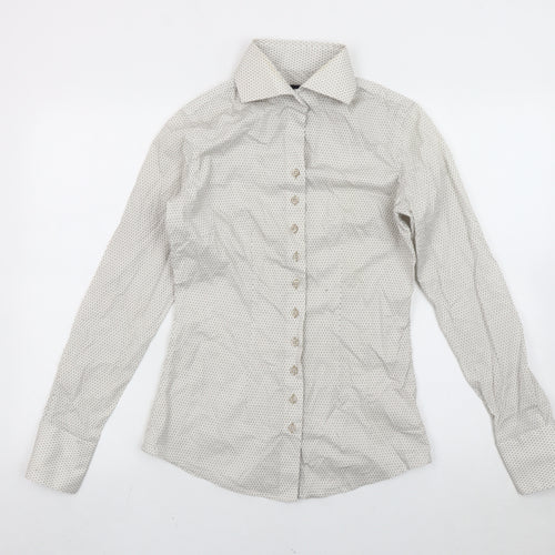 Cavallaro Napoli Women's White Slim Fit Button-Up Shirt Size 8