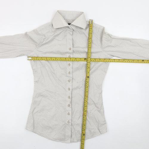 Cavallaro Napoli Women's White Slim Fit Button-Up Shirt Size 8