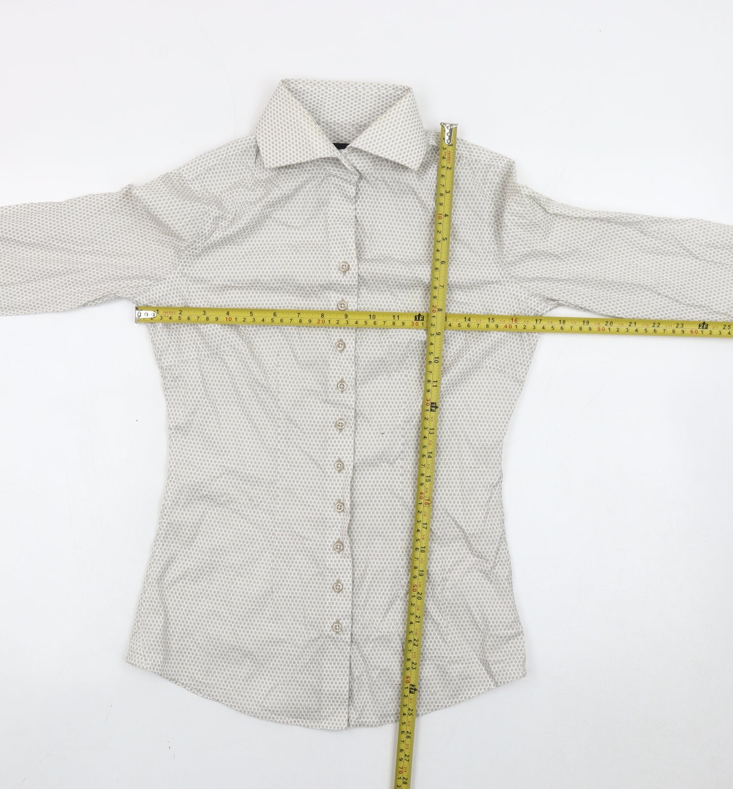 Cavallaro Napoli Women's White Slim Fit Button-Up Shirt Size 8
