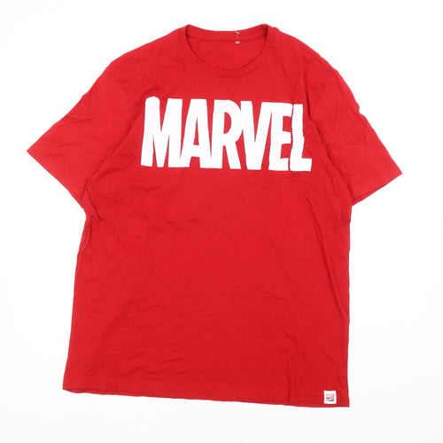 Marvel Men’s Red XL Graphic Print Crew Neck Short Sleeve T-Shirt