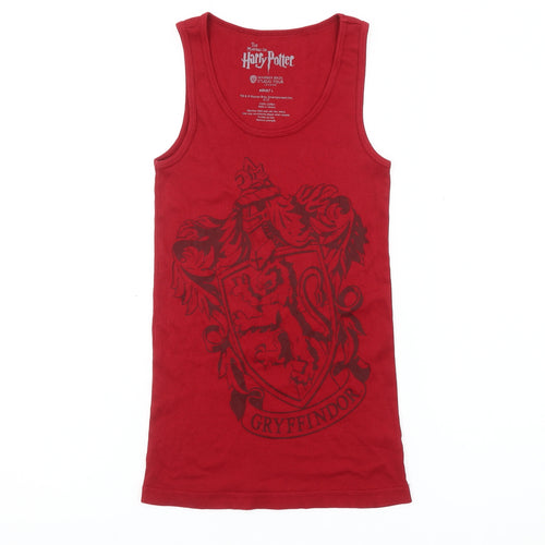 Harry Potter Gryffindor Women Red Tank Top L Cotton Scoop Neck