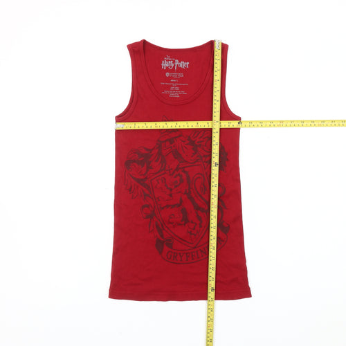 Harry Potter Gryffindor Women Red Tank Top L Cotton Scoop Neck