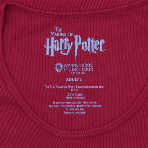 Harry Potter Gryffindor Women Red Tank Top L Cotton Scoop Neck