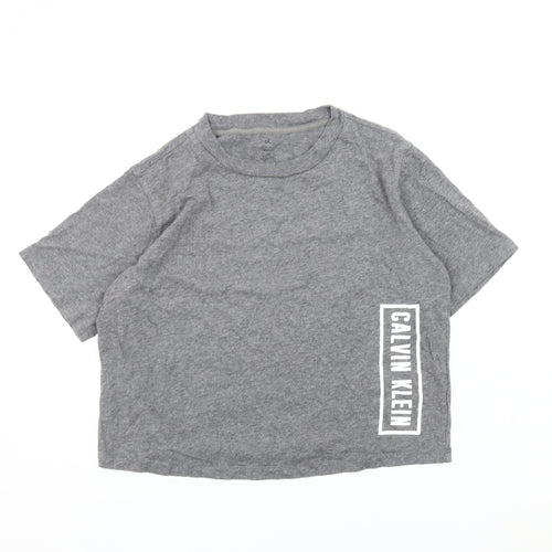 Calvin Klein Women’s Grey Short Sleeve Crew Neck T-Shirt Size S
