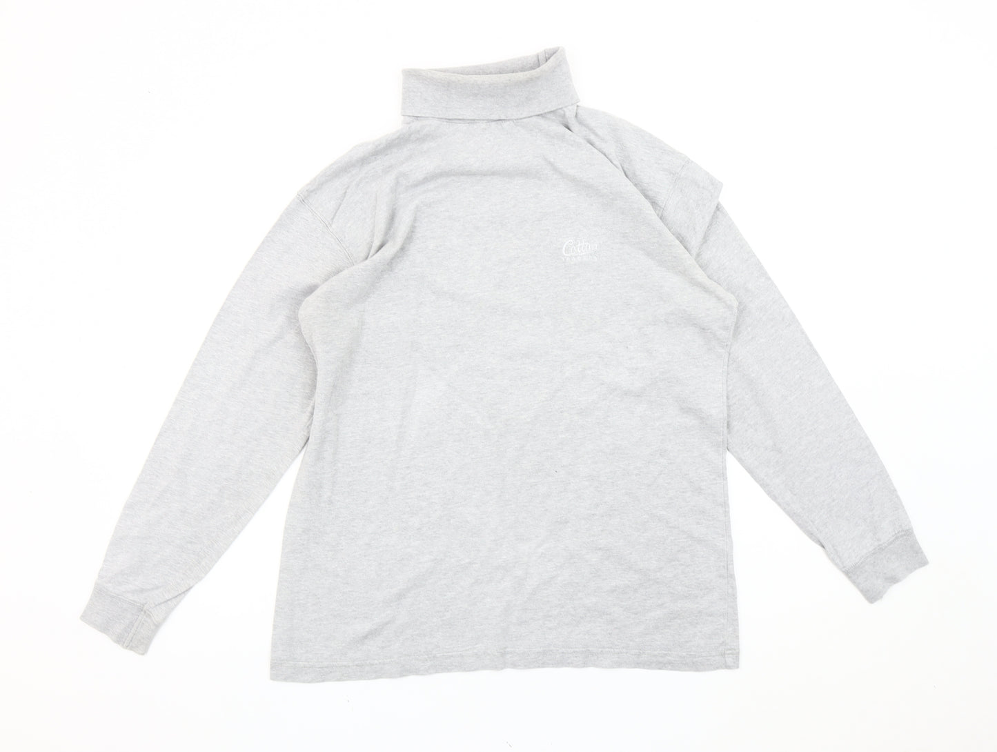 Cotton Traders Mens Grey Roll Neck Sweatshirt Size M Long Sleeve