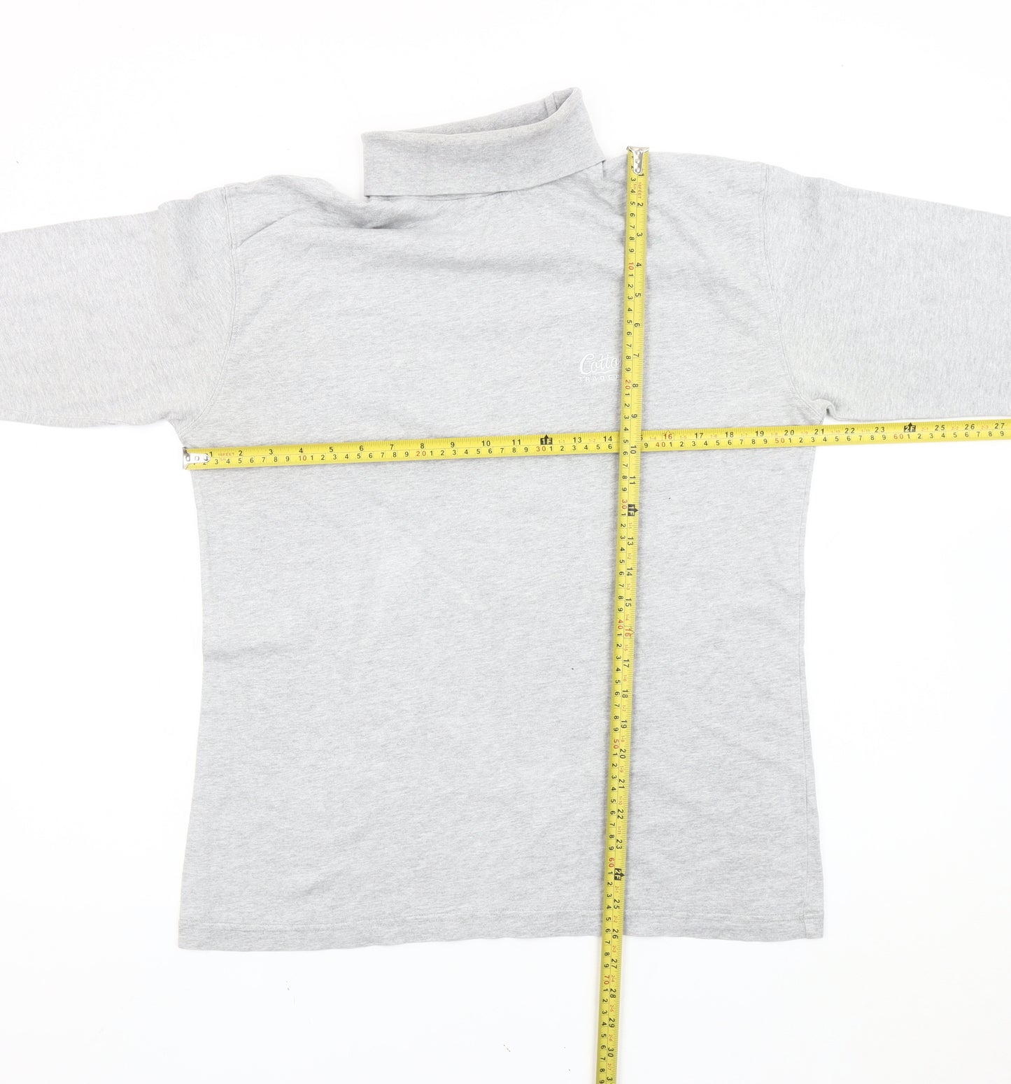 Cotton Traders Mens Grey Roll Neck Sweatshirt Size M Long Sleeve