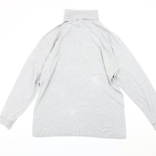 Cotton Traders Mens Grey Roll Neck Sweatshirt Size M Long Sleeve