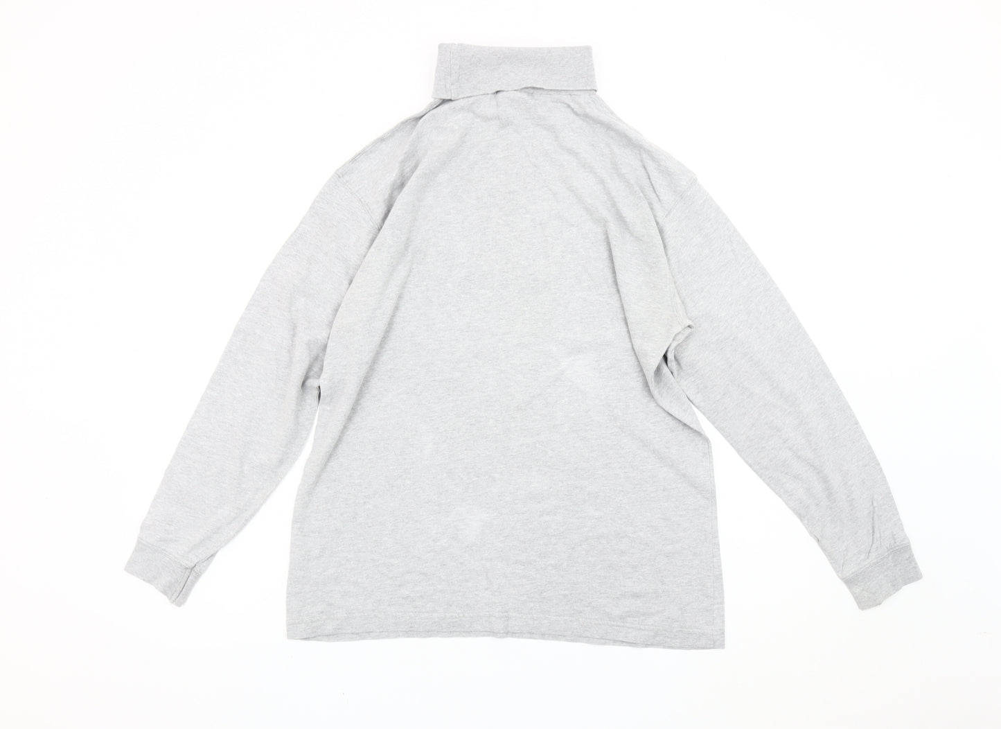 Cotton Traders Mens Grey Roll Neck Sweatshirt Size M Long Sleeve