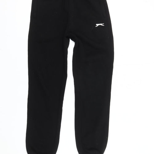 Slazenger Boys Black Sweatpants 9-10 Yrs Regular Fit Elastic Waist Activewear