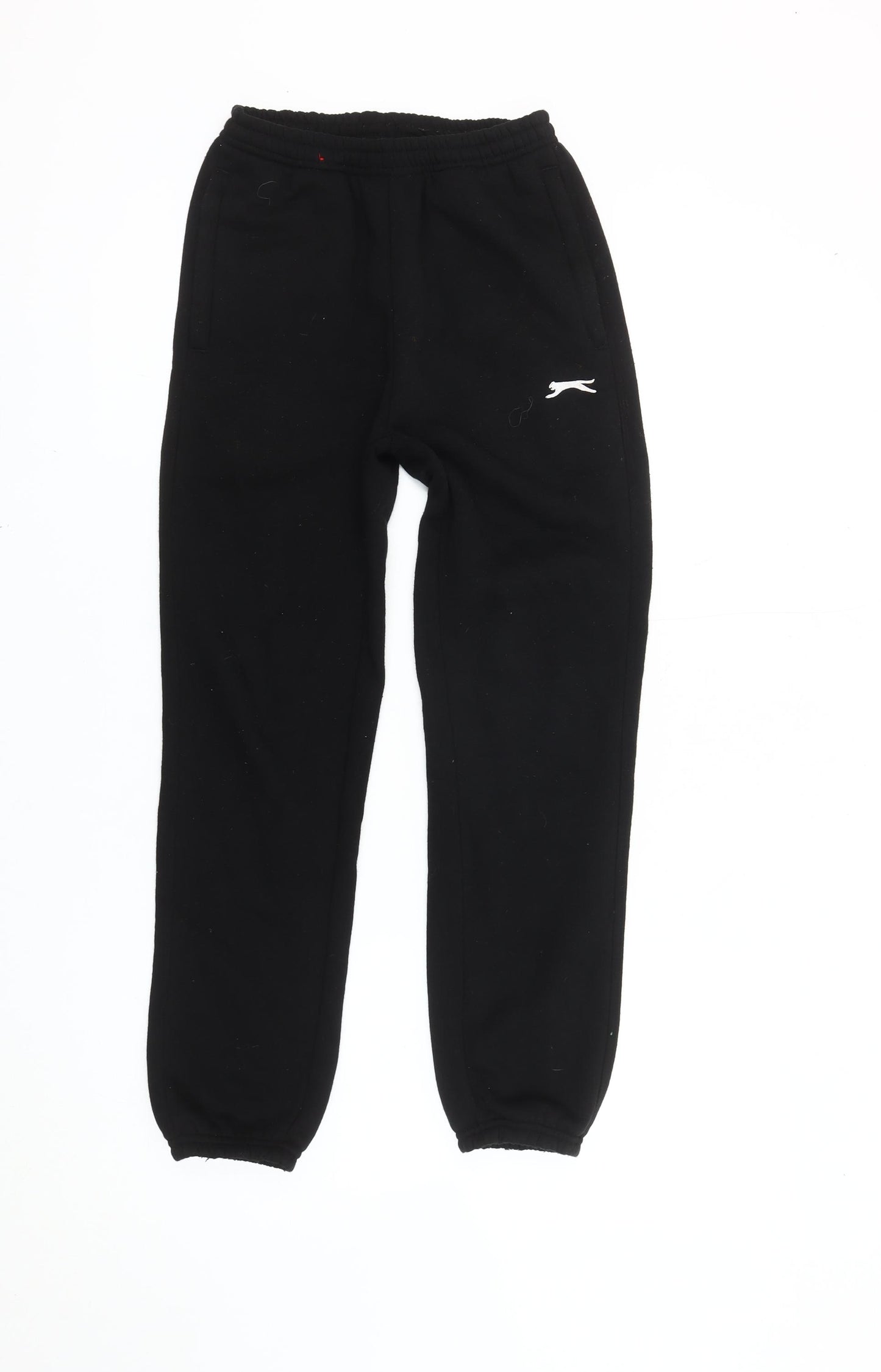 Slazenger Boys Black Sweatpants 9-10 Yrs Regular Fit Elastic Waist Activewear