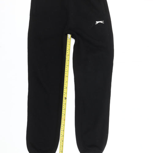 Slazenger Boys Black Sweatpants 9-10 Yrs Regular Fit Elastic Waist Activewear