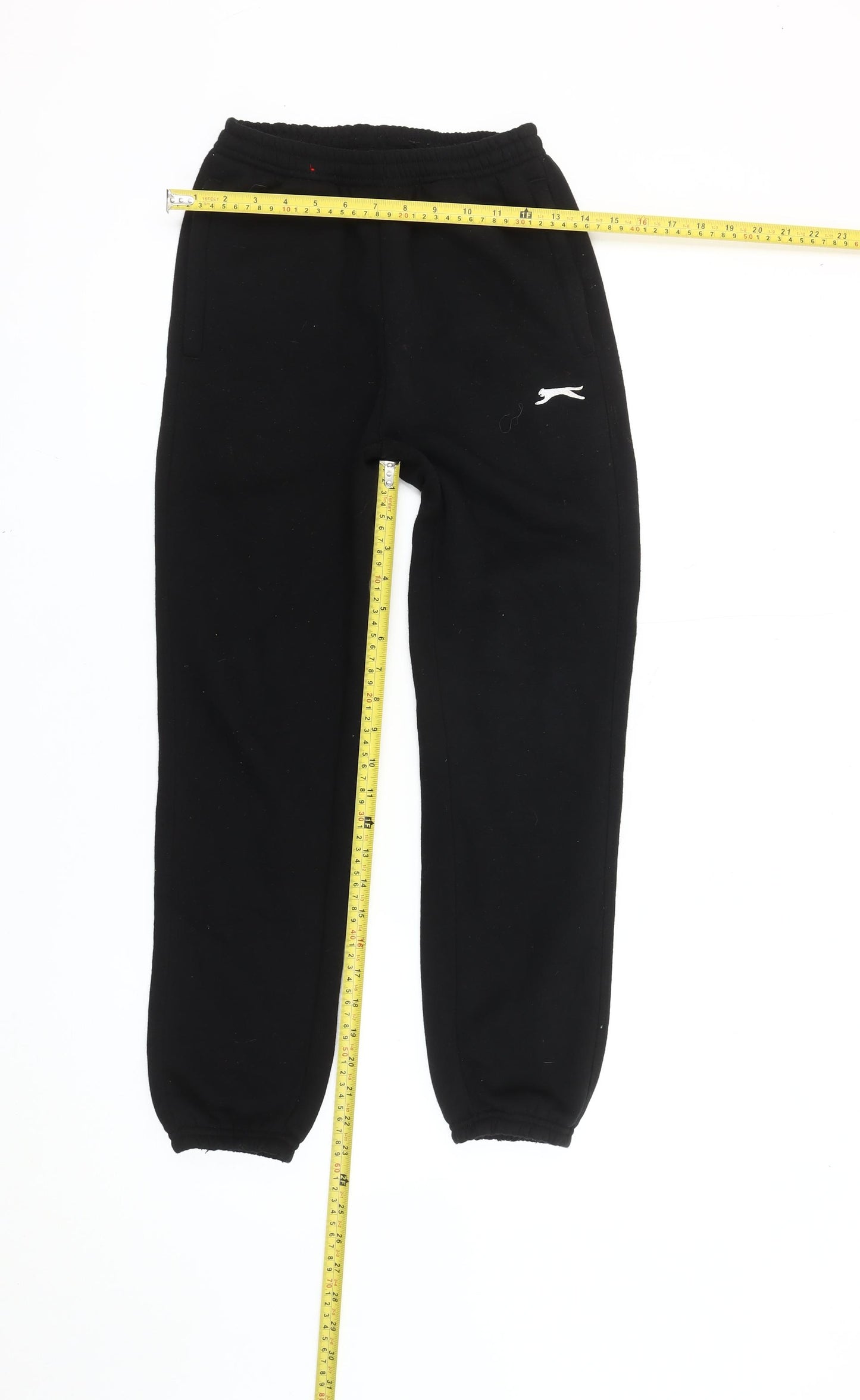 Slazenger Boys Black Sweatpants 9-10 Yrs Regular Fit Elastic Waist Activewear