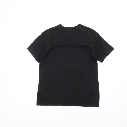 Adidas Boys Black T-Shirt 13-14 Years Short Sleeve Crew Neck Sports Top