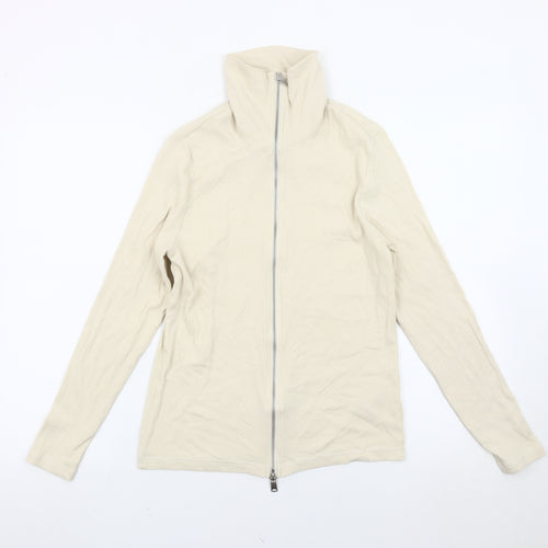 Marks and Spencer Womens Beige Cotton Full Zip Jacket Size 12