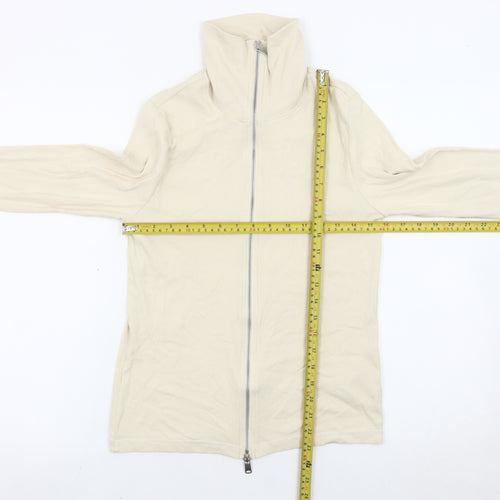 Marks and Spencer Womens Beige Cotton Full Zip Jacket Size 12