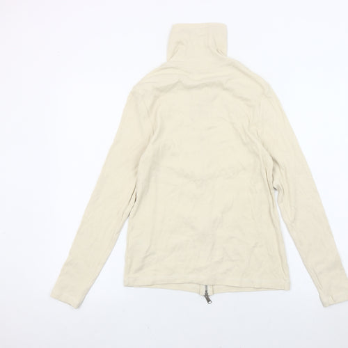 Marks and Spencer Womens Beige Cotton Full Zip Jacket Size 12
