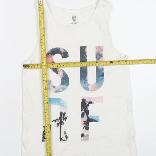 Very Boys White Surf Tank Top 11 Years Cotton Sleeveless Summer Tee