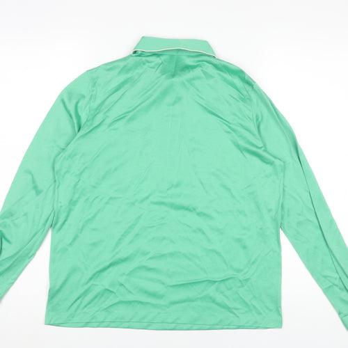 Bellino Womens Green Polo Shirt Size 16 Long Sleeve Vintage