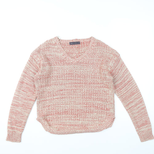 Marks and Spencer Womens Multicoloured Knit V-Neck Jumper UK 14