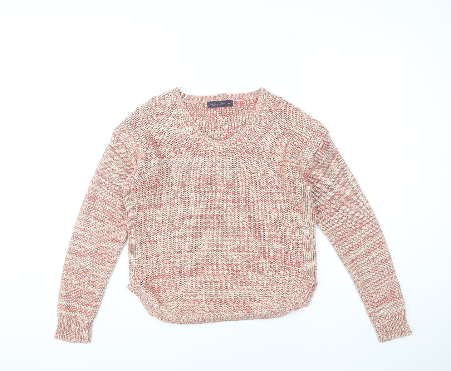 Marks and Spencer Womens Multicoloured Knit V-Neck Jumper UK 14