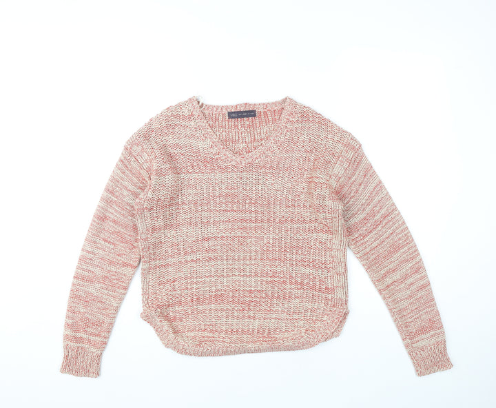 Marks and Spencer Womens Multicoloured Knit V-Neck Jumper UK 14
