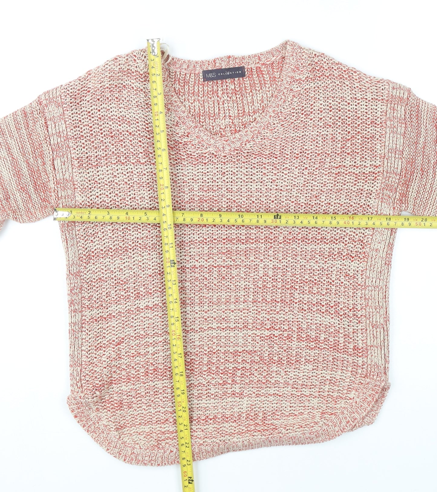 Marks and Spencer Womens Multicoloured Knit V-Neck Jumper UK 14
