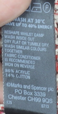 Marks and Spencer Womens Multicoloured Knit V-Neck Jumper UK 14
