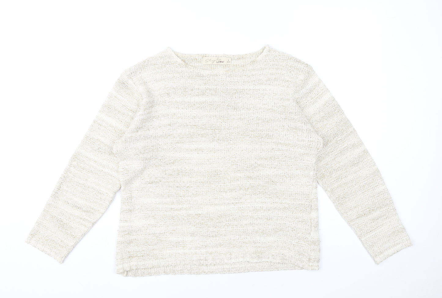 Style by EWM Women’s Beige Knit Pullover Jumper L 18-20