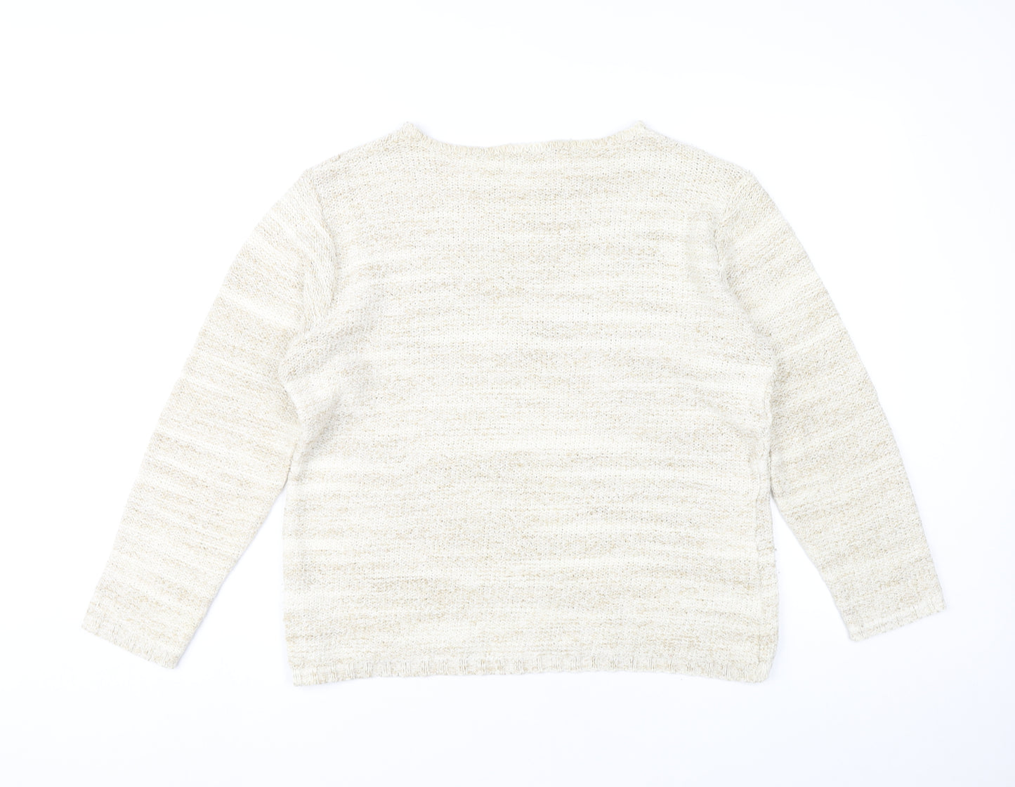 Style by EWM Women’s Beige Knit Pullover Jumper L 18-20