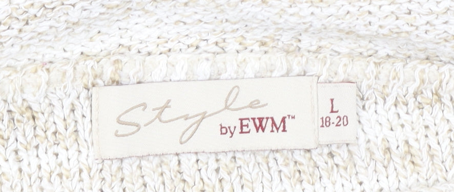 Style by EWM Women’s Beige Knit Pullover Jumper L 18-20