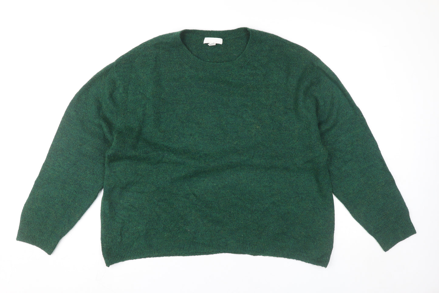 H&M Women’s Green Crew Neck Knit Pullover Jumper Size L