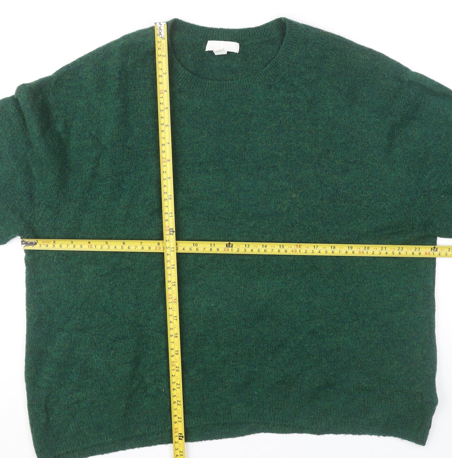 H&M Women’s Green Crew Neck Knit Pullover Jumper Size L