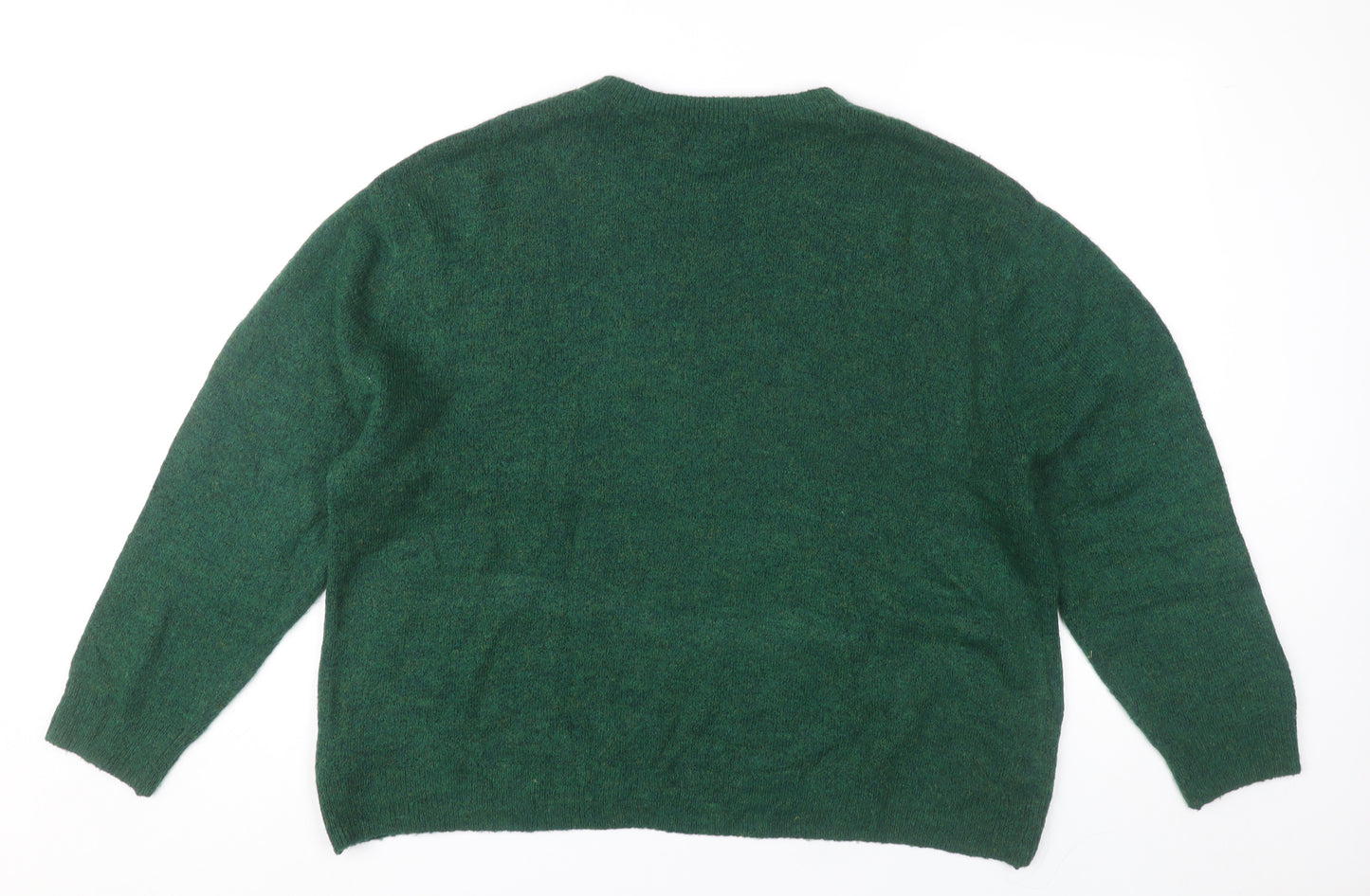H&M Women’s Green Crew Neck Knit Pullover Jumper Size L