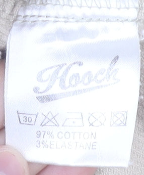 Hooch Womens Beige Corduroy Flared Trousers Size 12 Retro Adjustable Waist