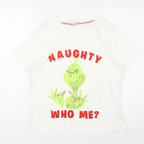 The Grinch Women's White M Nightshirt T-Shirt Christmas Cotton