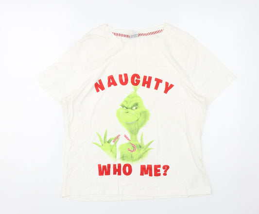 The Grinch Women's White M Nightshirt T-Shirt Christmas Cotton