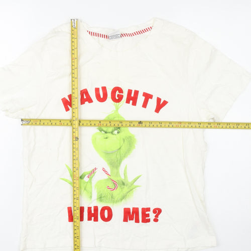 The Grinch Women's White M Nightshirt T-Shirt Christmas Cotton