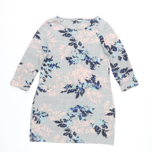 Marks and Spencer Women’s Grey Floral Shift Dress Size 12