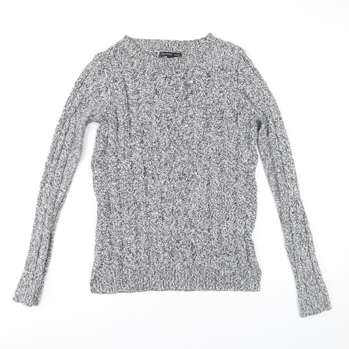 Mango Women’s Grey Cable-Knit Pullover Jumper Size 12