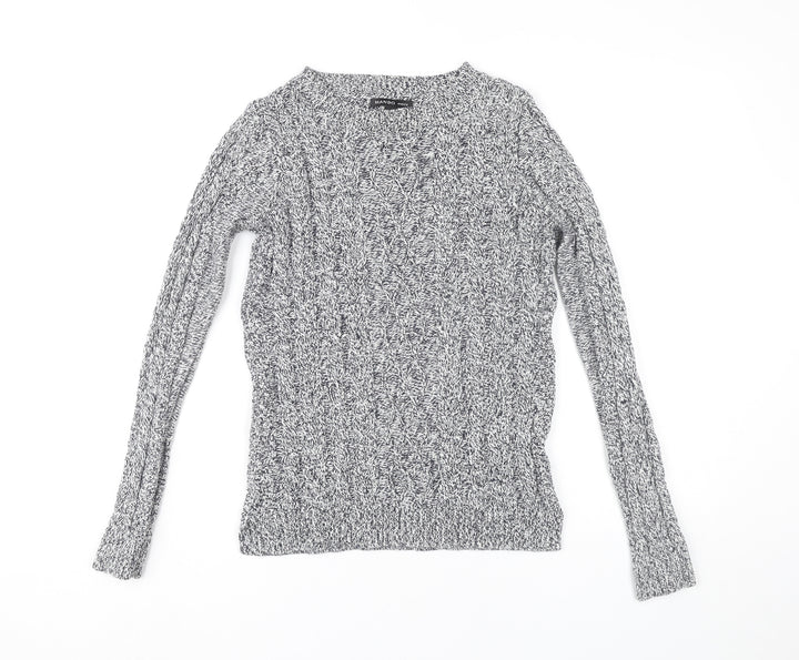 Mango Women’s Grey Cable-Knit Pullover Jumper Size 12