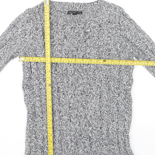 Mango Women’s Grey Cable-Knit Pullover Jumper Size 12
