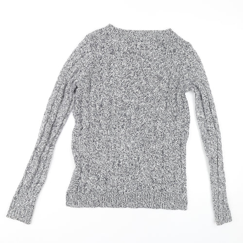 Mango Women’s Grey Cable-Knit Pullover Jumper Size 12