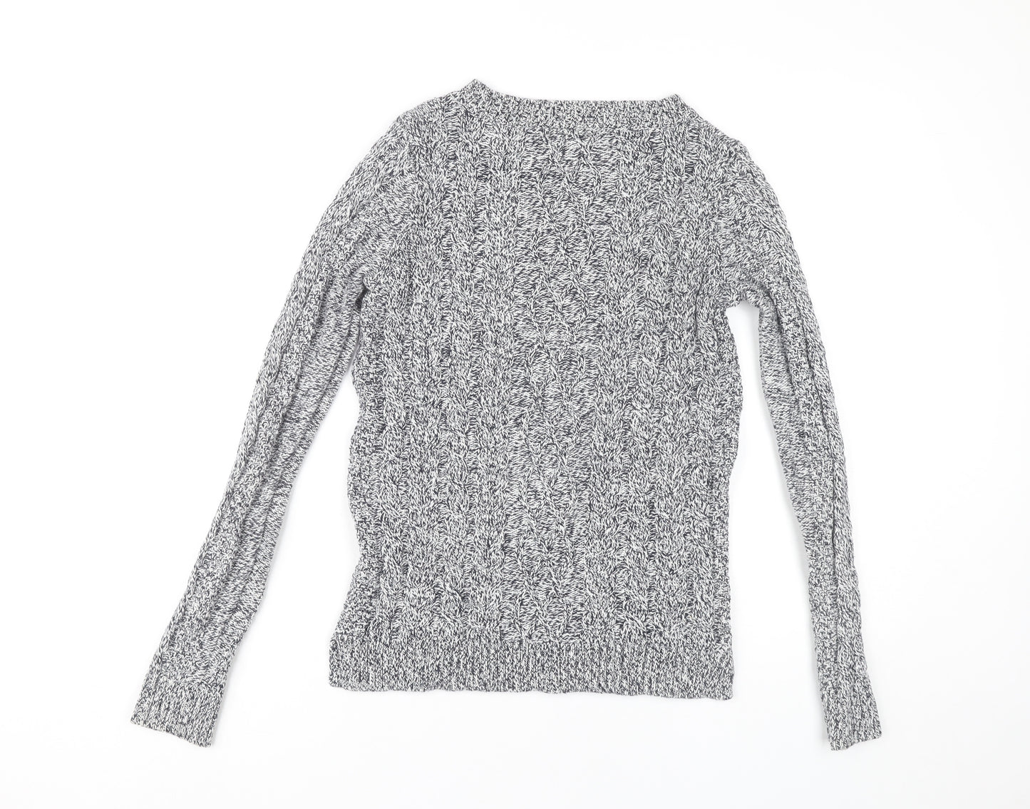 Mango Women’s Grey Cable-Knit Pullover Jumper Size 12