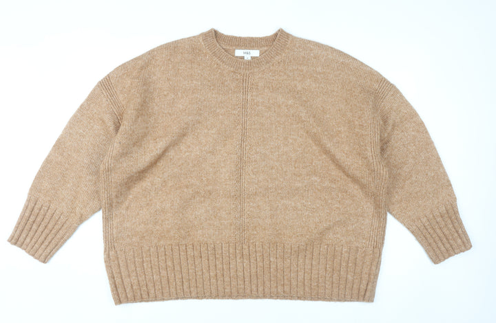 Marks and Spencer Women’s Beige XL Pullover Knit Jumper Crew Neck