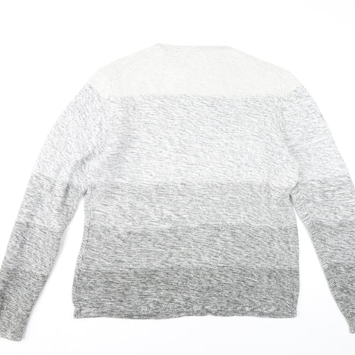Only & Sons Mens Grey Cotton Knit Jumper L Crew Neck Long Sleeve