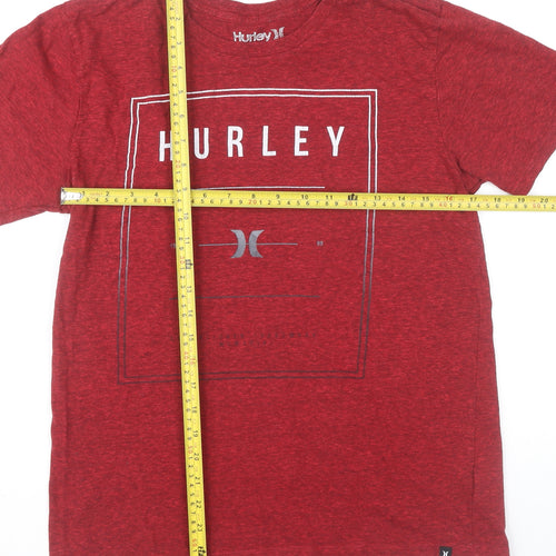 Hurley Men’s Red Medium Graphic Print Crew Neck T-Shirt